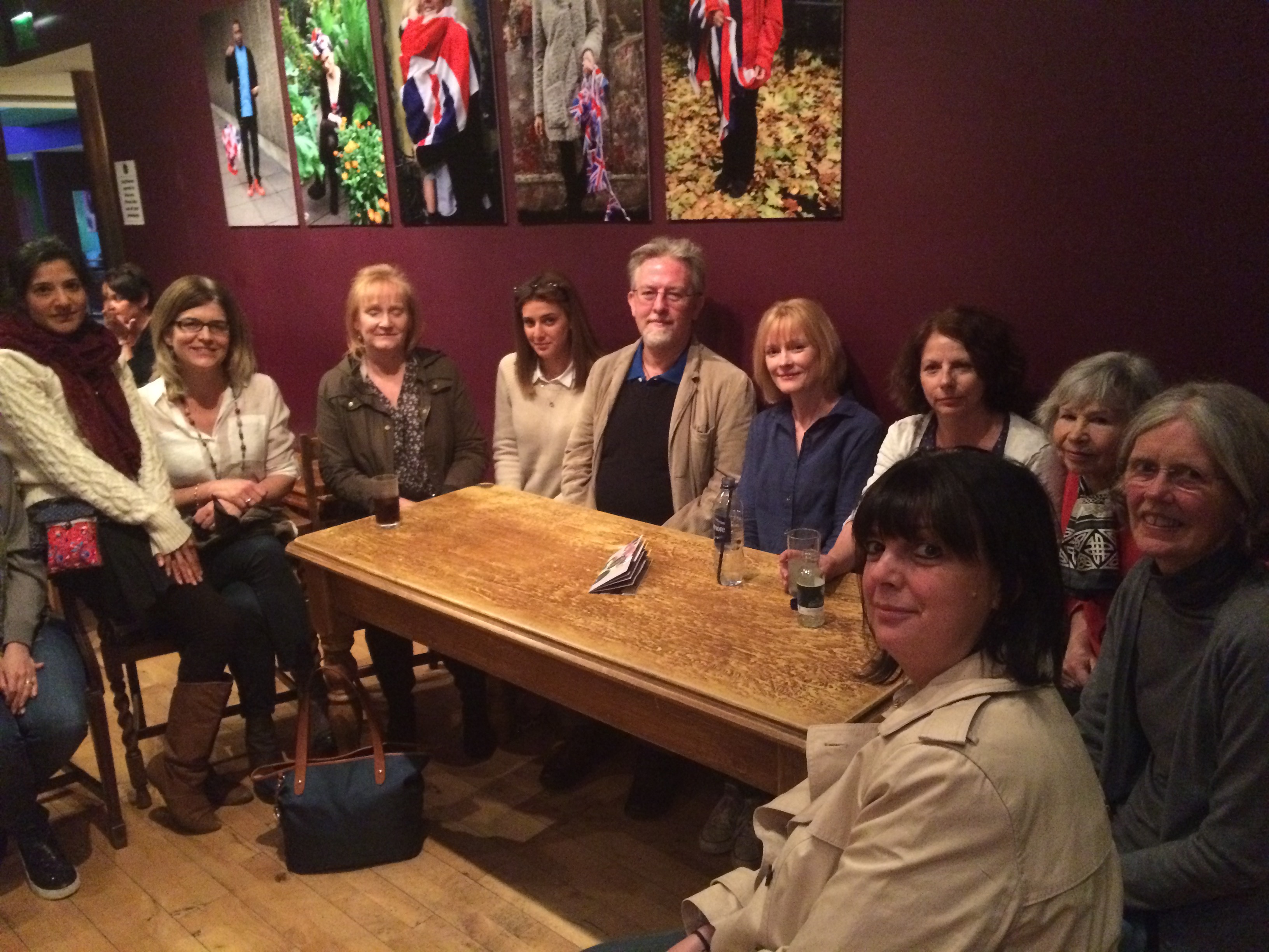 Our Barnet Volunteers and Coordinator Paul Higgins with actress Claire Skinner at the Tricycle Theatre, discussing 'The Father'