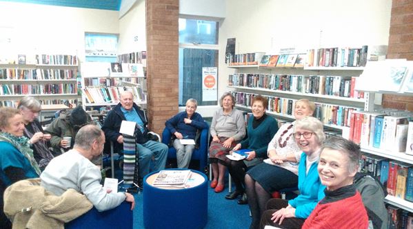 One of our groups sharing some reading as part of the Leicestershire Libraries project