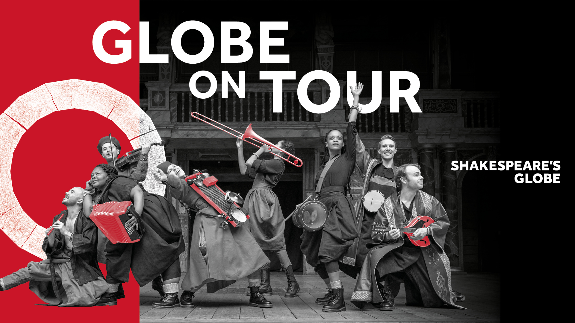 The cast of Shakespeare's Globe Touring Ensemble